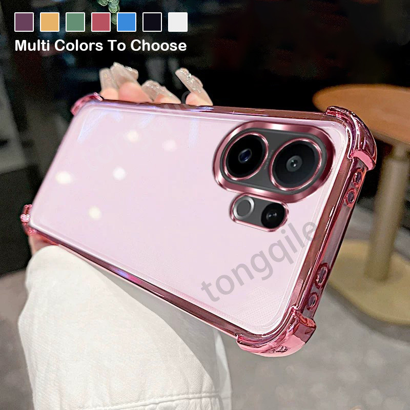 สําหรับ Vivo V60 X200 FE X200FE 5G VivoV60 V 60 2025 เคสโทรศัพท์ใสปกหลังกันกระแทก Amor กันชน Soft TPU ยืดหยุ่น Anti Drop สี่มุมเสริมขอบชุบ