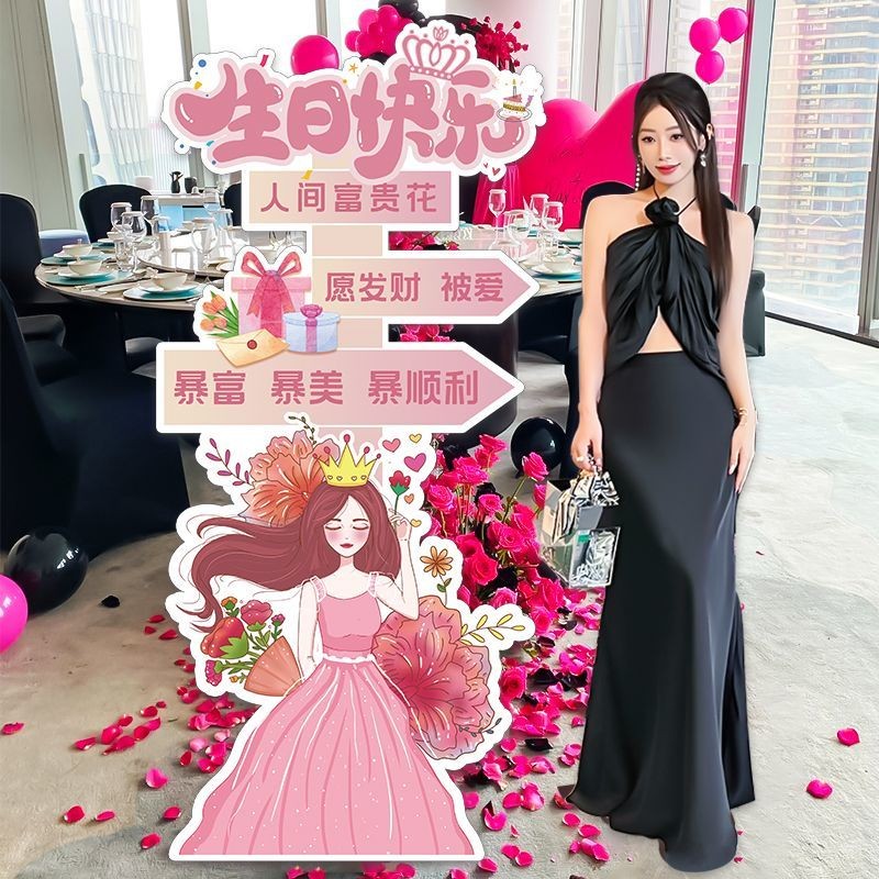 เด็กชาย 18th Happy Birthday kt Board Scene Layout Welcome Card Girl