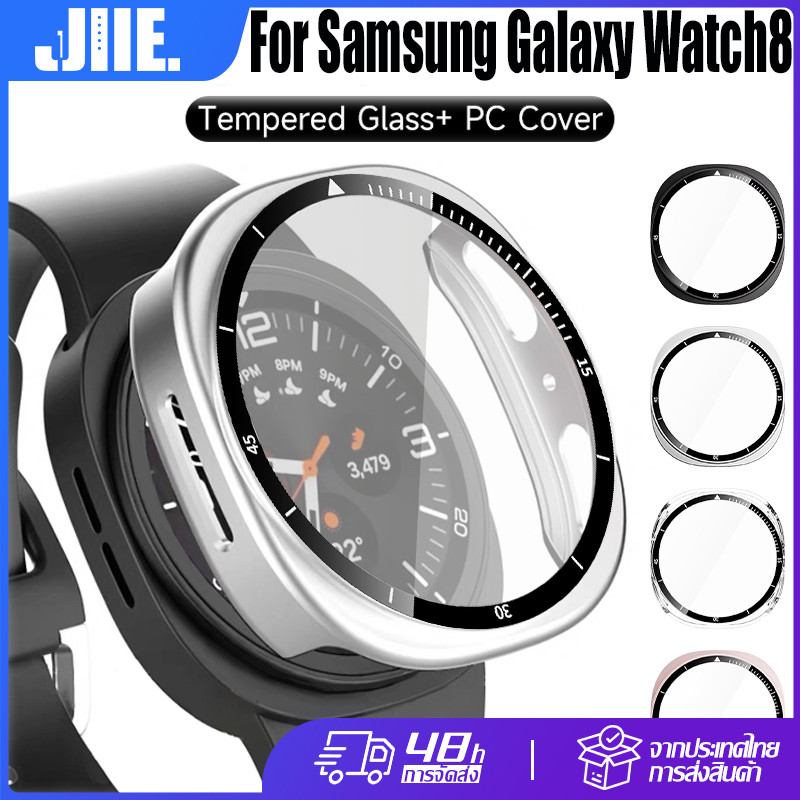 สำหรับ Samsung Galaxy Watch8 44/40MM ครอบคลุมทั้งหมด PC กรณีแก้วนิรภัย Samsung Galaxy Watch8 กระจกนิรภัยป้องกันหน้าจอ