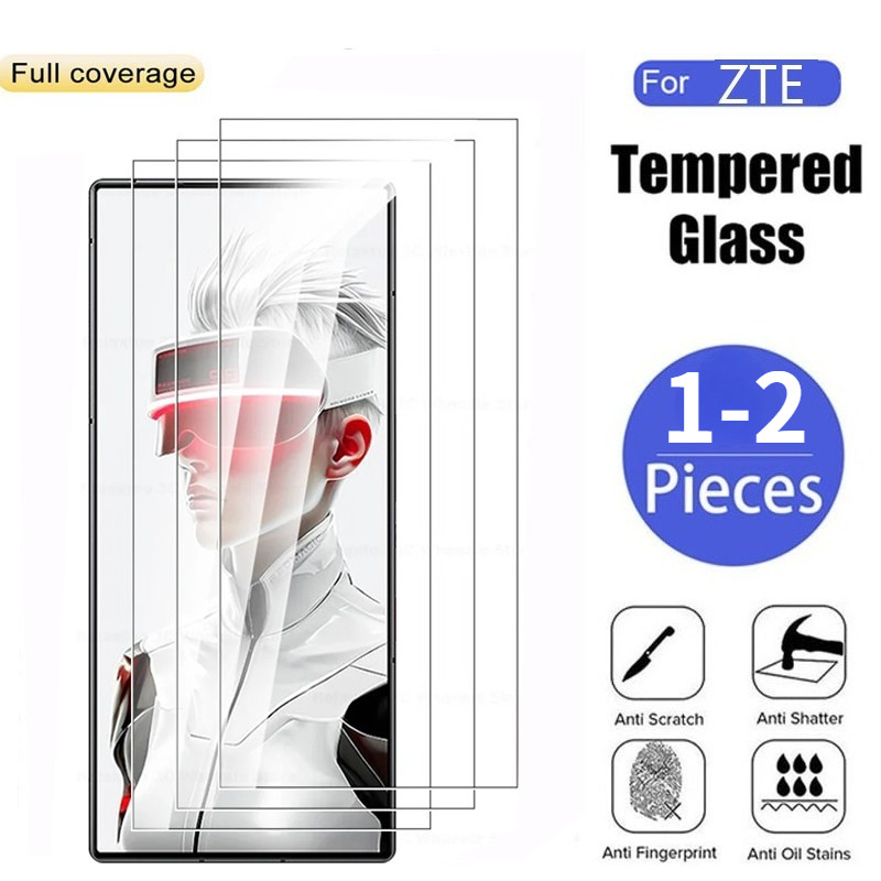 2PCS กระจกนิรภัยป้องกันหน้าจอสําหรับ ZTE nubia Z70S Z70 Z60S Z60 Pro Ultra Leading HD และสีดําขอบฟิล