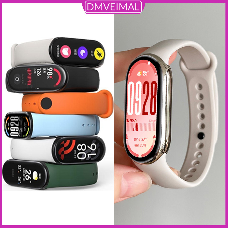 สายซิลิโคน for Xiaomi Miband 10/9/8 สร้อยข้อมือสายนุ่ม for Smartwatch Mi Band 8 สายรัดกีฬากันน้ําแบบนิ่ม