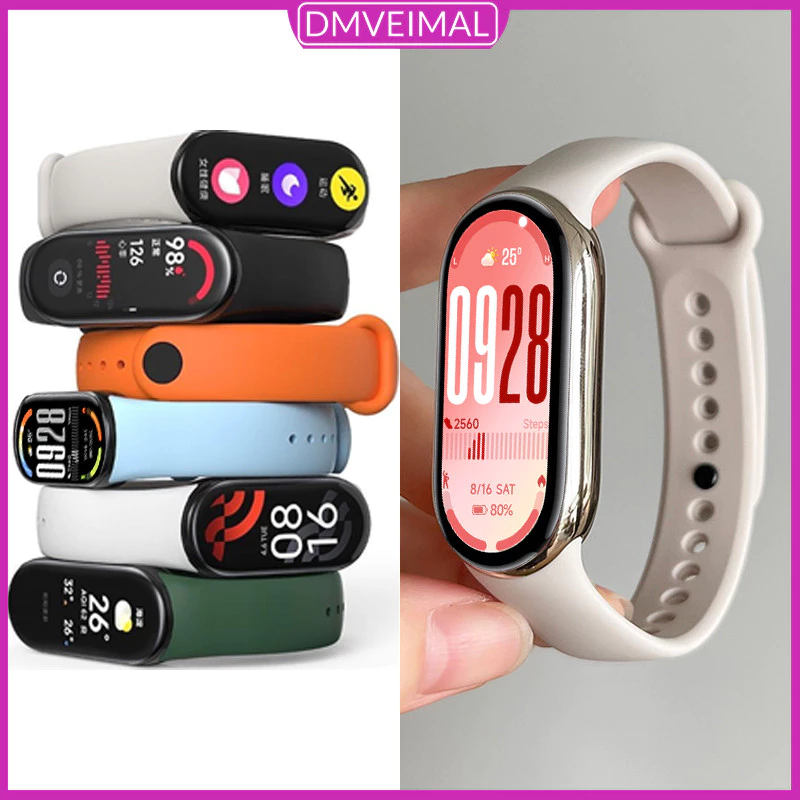 สายซิลิโคน for Xiaomi Miband 10/9/8 สร้อยข้อมือสายนุ่ม for Smartwatch Mi Band 8 สายรัดกีฬากันน้ําแบบนิ่ม