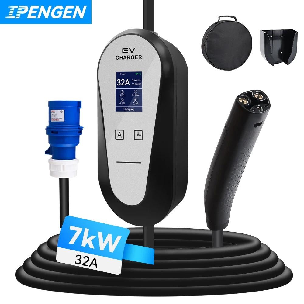 IPENGEN EV Charger 5M TS-NACS ซ็อกเก็ต 32A 7KW APP ควบคุม EVSE ชาร์จแบบพกพาสําหรับ Tesla รุ่น 3/Y/S/