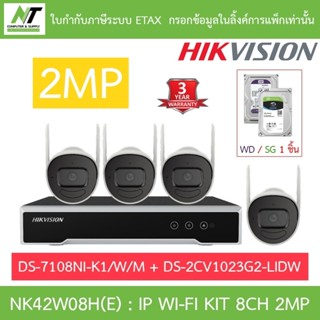 HIKVISION ชุดกล้องวงจรปิด IP wifi kit 2MP รุ่น NK42W08H(E) :…