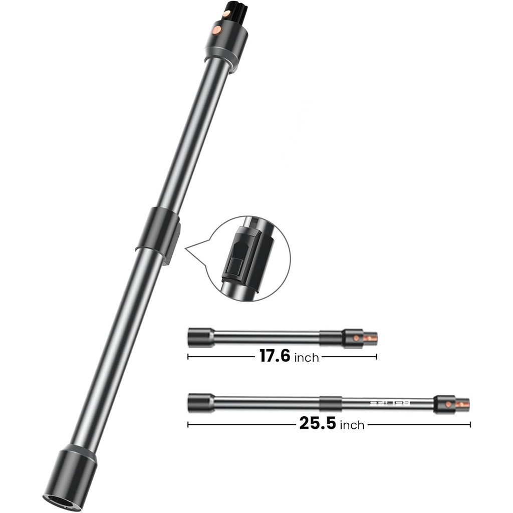 Belife ท่อโลหะแบบพับเก็บได้, ก้านยืดไสลด์สําหรับเครื่องดูดฝุ่นไร้สาย Belife S10 สีดํา 42YY