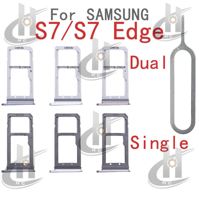 สําหรับ Samsung Galaxy S7 / S7 Edge ซิมการ์ดถาดผู้ถือช่องใส่การ์ด Reader SD Slot อะแดปเตอร์อะไหล่