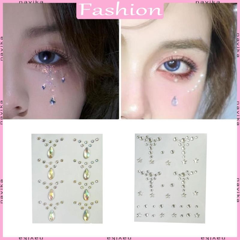 NAV Sparkling Rhinestones Face Jewels Self กาว Face Gems สติกเกอร์อุปกรณ์เสริม