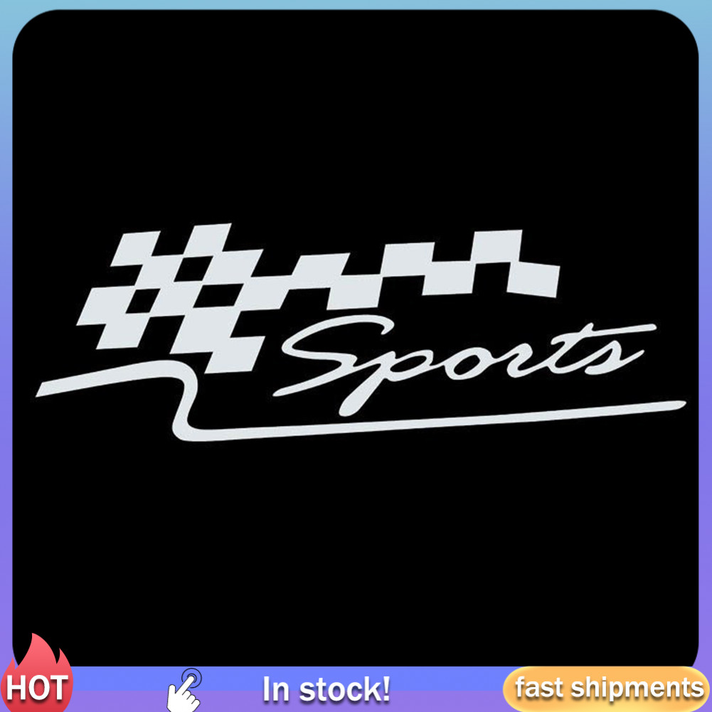 PP SPORT Letter Checkered Racing Flag สติ๊กเกอร์ติดรถยนต์แบบถอดได้ Auto Reflector