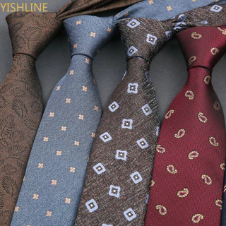 Vintage 7.5/8 ซม.Man Tie สีกากีสีฟ้าสีน้ําตาล Darker สีเนคไทแถบดอกไม้เนคไท Holiday Party
