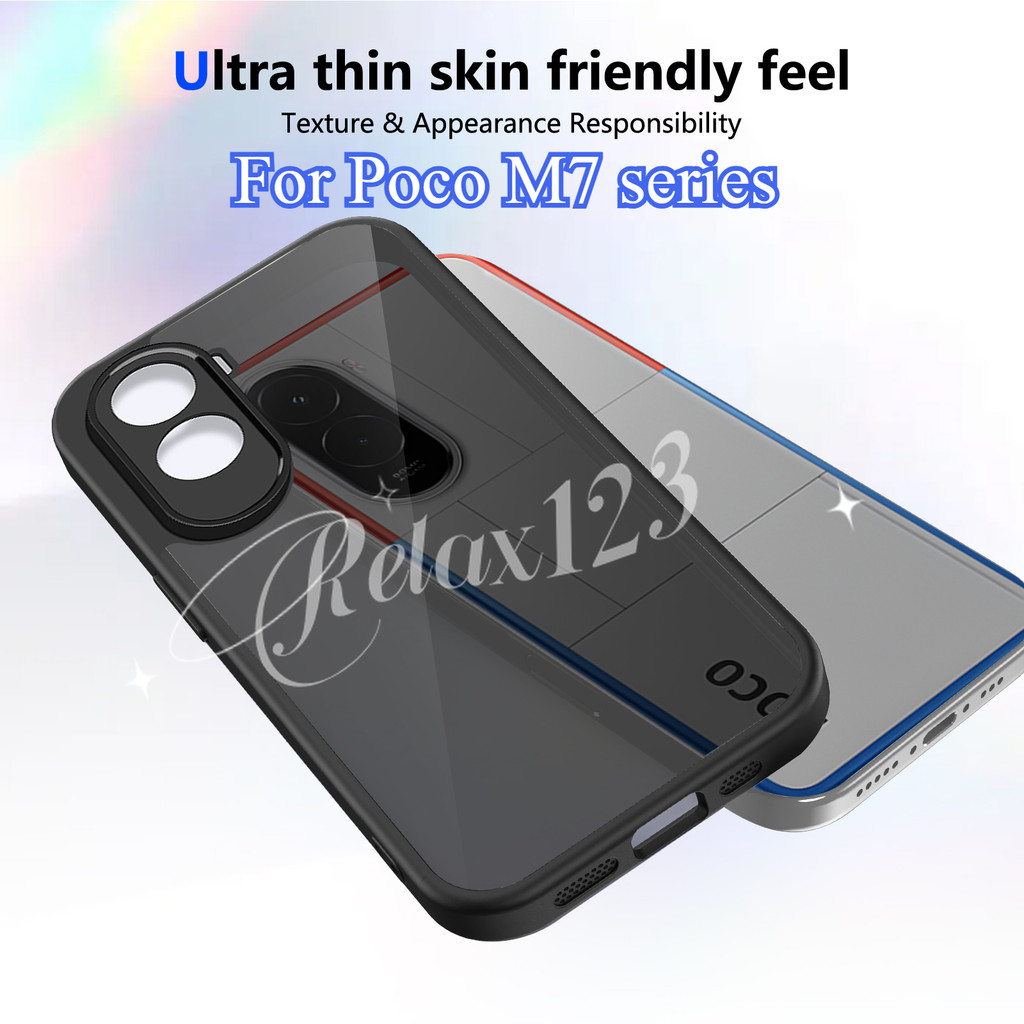 สําหรับ Poco M7 Plus 5G ใหม่หรูหราสีดําเลนส์ป้องกันสําหรับ Xiaomi Poco M7 4G Poco M7Plus Poco M 7 Pl
