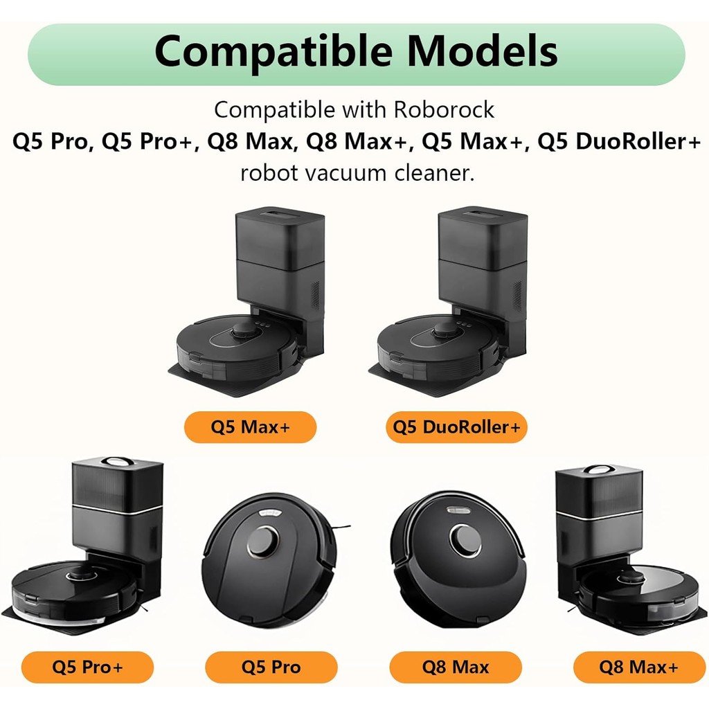 อะไหล่เหมาะสําหรับ Roborock Q5 Pro Q5 Pro+(Plus) Q5 Max+(Plus) Q5 DuoRoller+(Plus) Q8 Max Q8 Max+(Pl