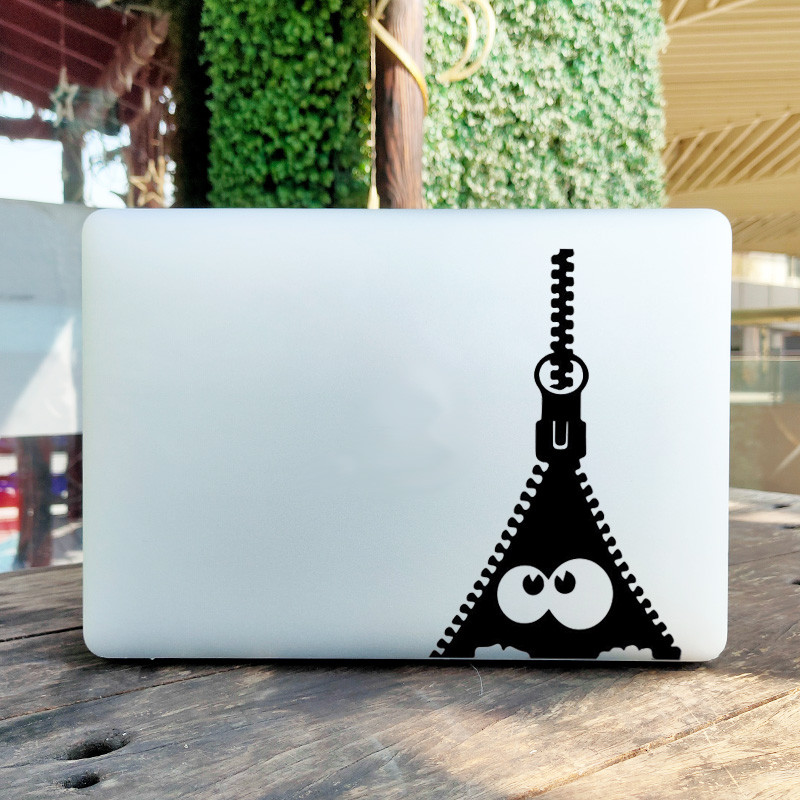 สติ๊กเกอร์ Macbook สติ๊กเกอร์แล็ปท็อป Peeking Zipper Monster สติ๊กเกอร์ไวนิลสําหรับ MacBook Pro Air 
