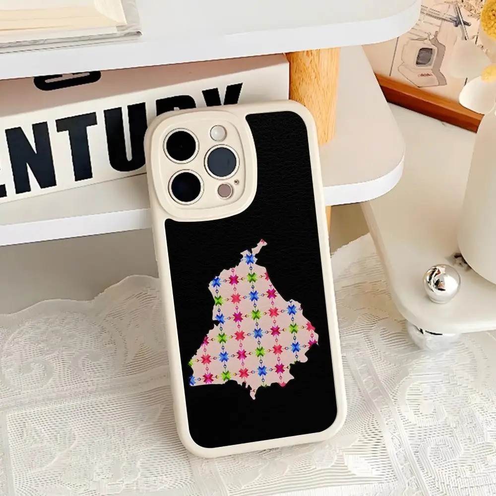 DY-3 ART Punjab แผนที่เคสโทรศัพท์สําหรับ Iphone 16 17,15 14 13 Pro Max 12 11 Mini X Xr Xs 7 8 Puls L