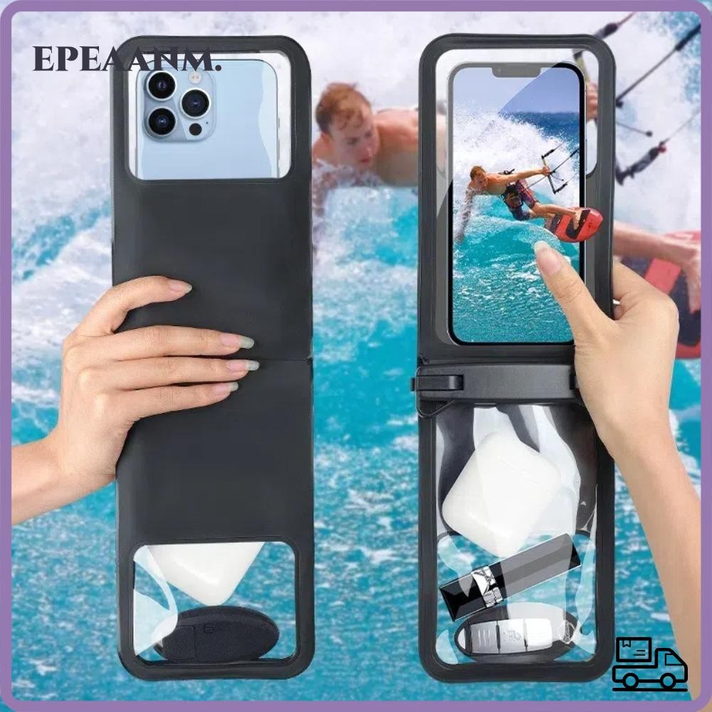 EPEAA กระเป๋าเก็บโทรศัพท์มือถือกันน้ํา, โทรศัพท์กันน้ํากระเป๋าคู่ IP68 แบบพกพาพร้อมเชือกเส้นเล็กคอหน