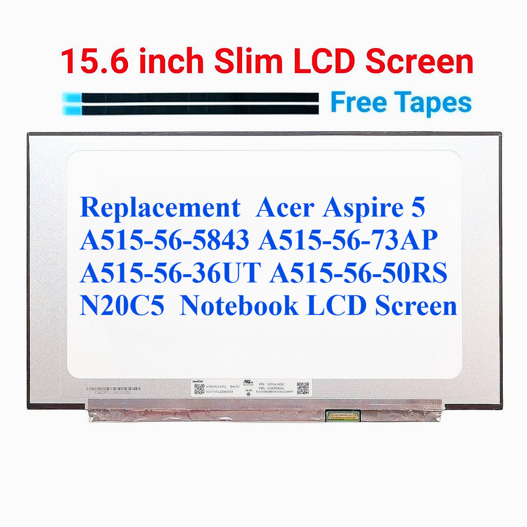 เปลี่ยน Acer Aspire 5 A515-56-5843 A515-56-73AP A515-56-36UT A515-56-50RS N20C5 โน้ตบุ๊คหน้าจอ LCD