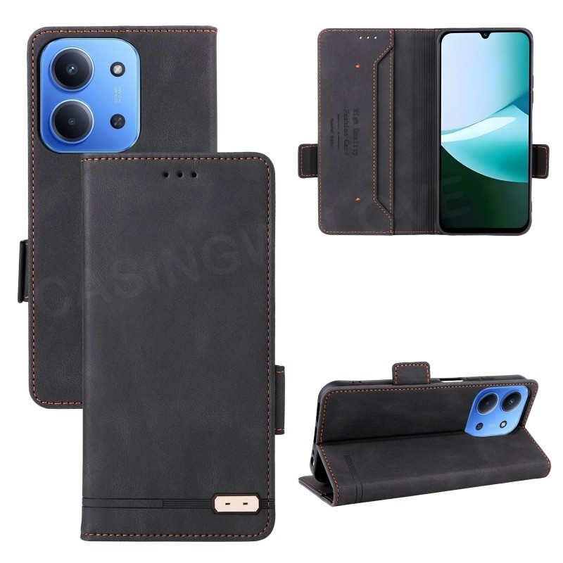 ปลอกสําหรับ Redmi 15C Redmi15C Poco C85 4G 5G 2025 หนังหัวเข็มขัดแม่เหล็ก Flip Card Slot Stand Holde