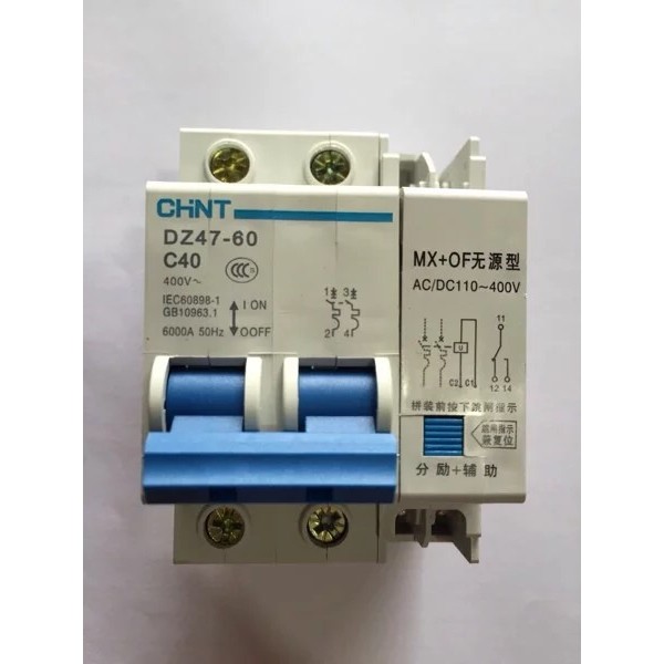 Zhengtai เซอร์กิตเบรกเกอร์ขนาดเล็ก DZ47-60/2P60A พร้อมการปล่อยการให้กําลังใจไฟ 220V เบรกเกอร์เสริม