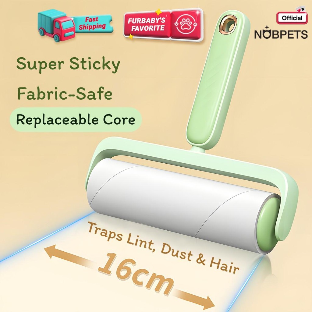 NOBPETS & SAYAPET ลบขนแมว, พร้อมใช้งาน Upon เปิด, ลูกกลิ้งผ้าสําลีสไตล์สิ่งทอลายทแยงน้ําหนักเบาหรูหร