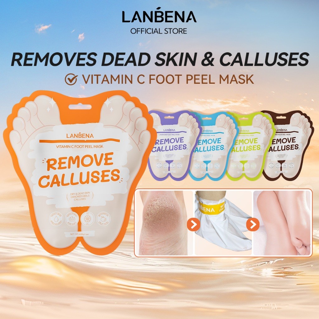 LANBENA เท้าไวท์เทนนิ่ง Exfoliating Foot Mask เท้า Cracks แคลลัส Peeling Mask รองเท้าส้นสูงหน้ากากเท้า Skin Care Keratin Care