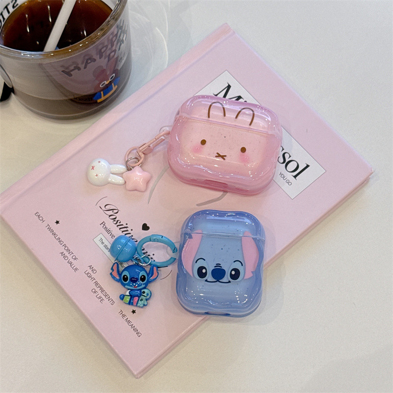 Miffy กระต่าย Stitch สําหรับ Airpods 1/2 3 Pro Pro2 pro3 Airpods4 ชุดหูฟังไร้สายบลูทูธป้องกันกรณี AirPods Pro i3 i4 pro3 หูฟังป้องกันกรณี
