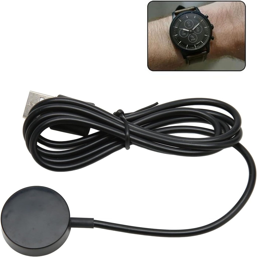 เครื่องชาร์จนาฬิกาอัจฉริยะสําหรับ Fossil 1 2 3, แท่นชาร์จสายชาร์จ USB Smartwatch (สีดํา) SXRE