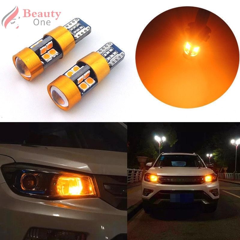 2X Amber รถตําแหน่งที่จอดรถไฟเมือง T10 168 194 2825 W5W 19SMD หลอดไฟ LED UK