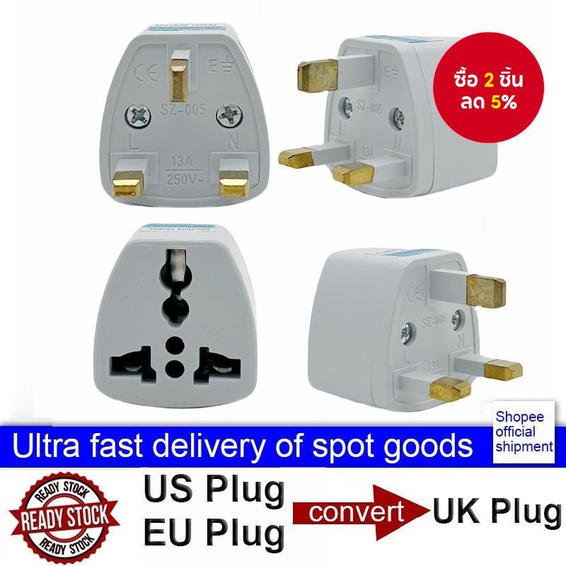 Universal 3 Pin Plug Adaptor 2 Pin Multi Pin Malaysia UK Adapter TV - UK3PinPlug