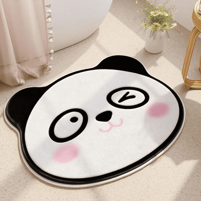 พรมเช็ดเท้า คริสตัลเวลเวท ลายสัตว์การ์ตูน น่ารัก ดูดซับน้ำได้ดี 60x40CM DT01