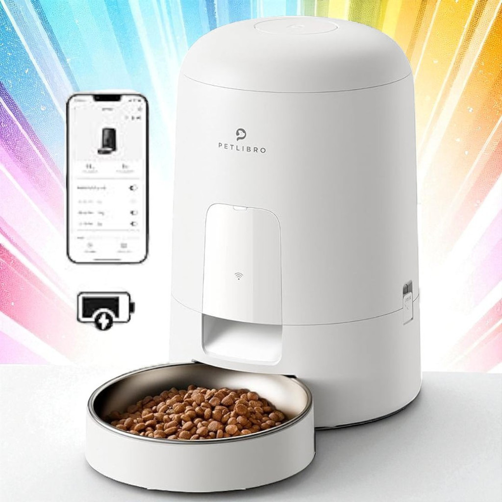 PETLIBRO AIR WiFi Cat Feeder - Cordless, App-Controlled, 2L, Stainless Steel, Easy Clean