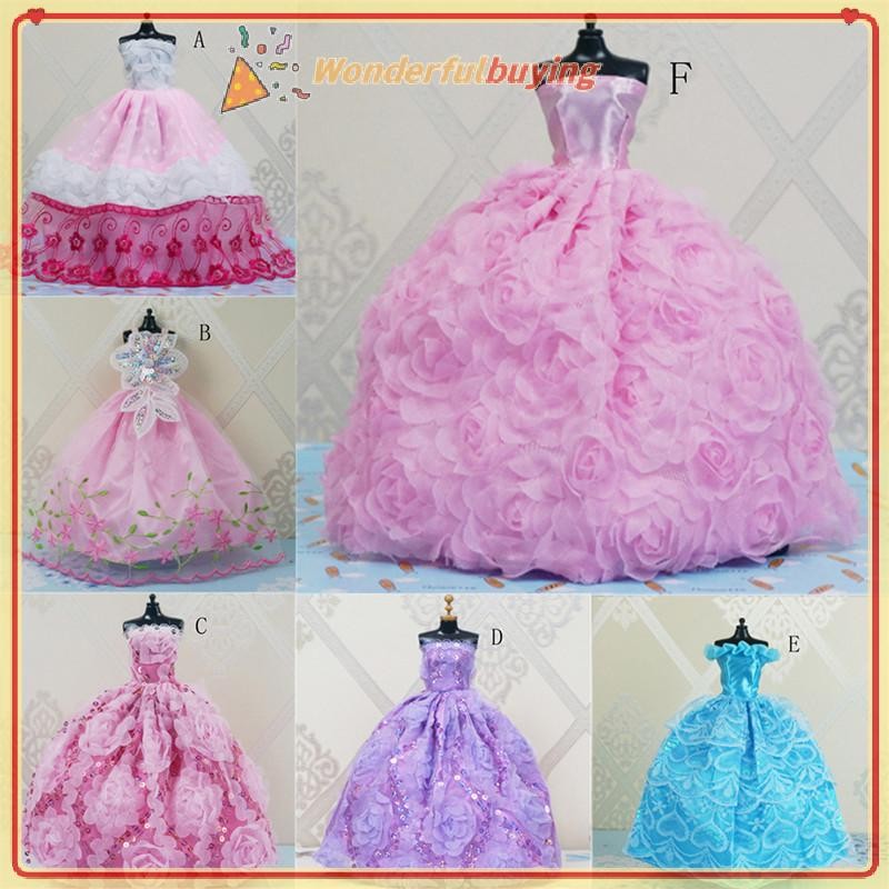 Wbth Handmade Princess งานแต ่ งงานชุดเสื ้ อผ ้ าชุดสําหรับตุ ๊ กตาของขวัญ Vary