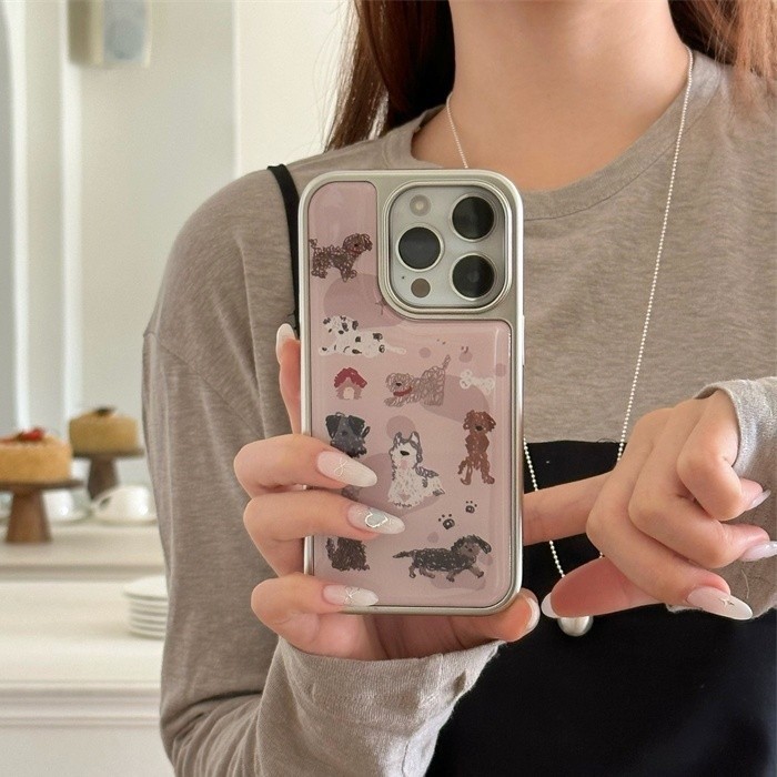 Super Light สีม่วง Puppies เคสโทรศัพท์ Drop-Resistant สําหรับ iPhone 18Pro 18ProMax 16Promax 15Promax 11 12 13 15plus 16e 16pro