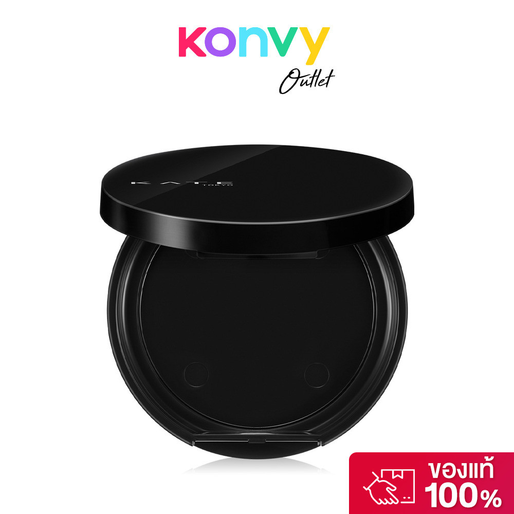 KATE Moon Pressed Bright Powder Case 1pc ตลับแป้งมาพร้อมกับกระจก สีดำเงา.