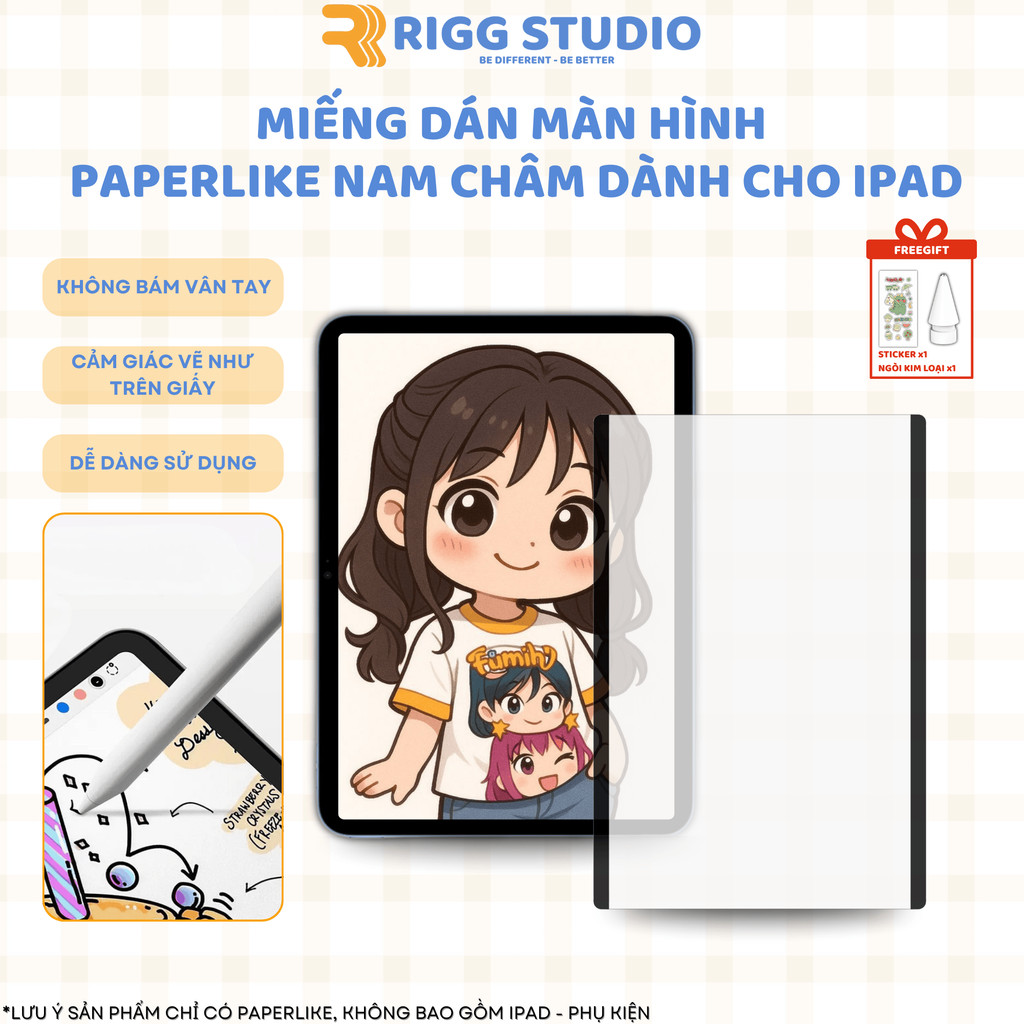 สติ๊กเกอร์แม่เหล็ก Paperlike แบบถอดได้สําหรับ iPad Air M2/M3, iPad Pro 13", iPad Gen 11