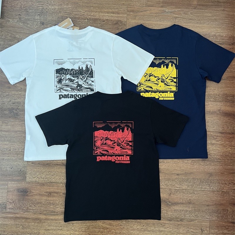 เสื้อยืด Patagonia Sea Fisher แขนสั้น ทรงหลวม สไตล์ casual สำหรับผู้ชาย