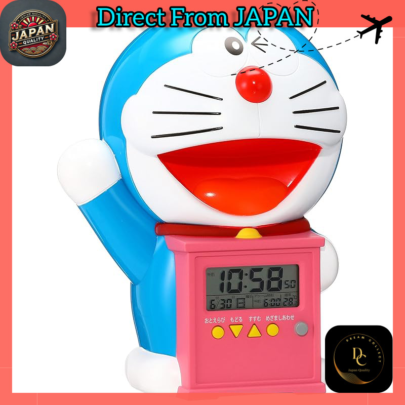 Seiko Clock Alarm Clock Table Clock Character Doraemon Talking Alarm Digital Temperature Display JF3