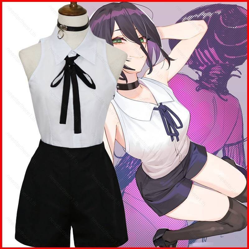 NS1 Chainsaw Man - Reze คอสเพลย์ชุด เสื้อกางเกงขาสั้น ชุดระเบิดอะนิเมะ สำหรับปาร์ตี้ฮาโลวีน