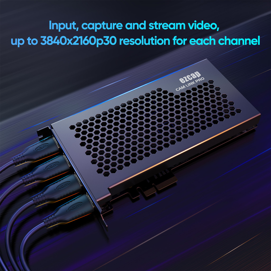 Ezcap 335 PCIE 4 พอร์ต HDMI Video Capture การ์ดเกม Grabber สําหรับกล้อง Multi Live Streaming แล็ปท็อ