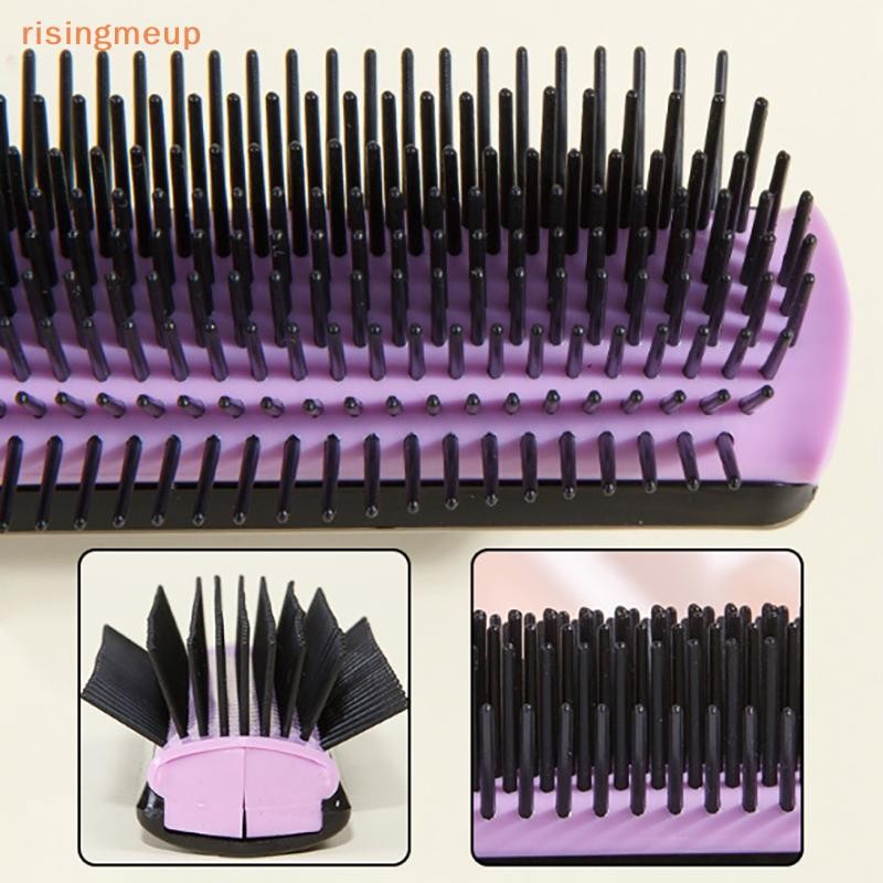 [risingmeup] 9-Rowsing Hair Brush Detangler Hairbrush Scalp Massage Straight Curly Wet DIY Hair Comb Brush ใหม่ ราคา ถูกที่สุด ดีลบีเคเค แกลเลอรีภาพที่ 4