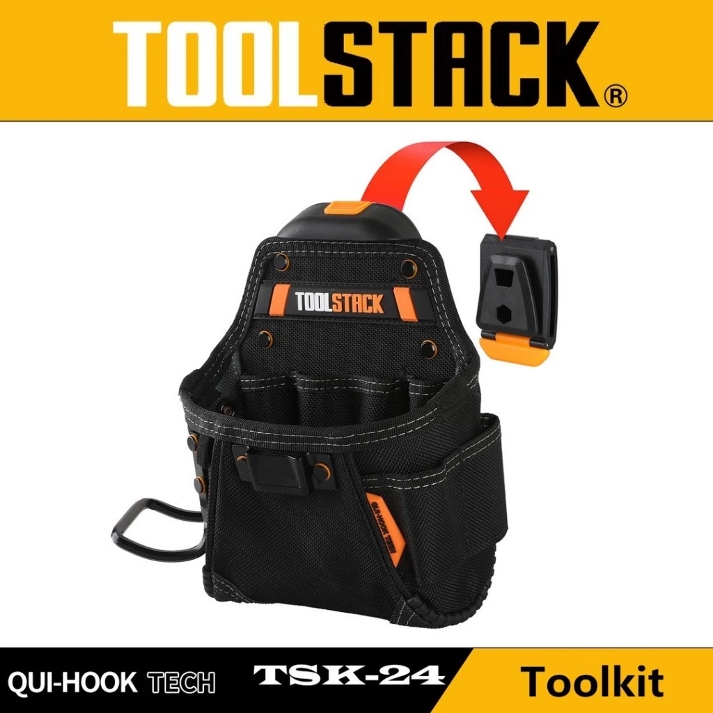 TOOLS งานไม้กระเป๋าเครื่องมือกระเป๋า ชุดเครื่องมือ สําหรับช่างไม้, ช่างไฟฟ้า | ออกซ์ฟอร์ดกันน้ํา | ห่วงค้อน คลิปเทป | ตะขอเข็มขัดสําหรับเอว ทีเอสเค-24