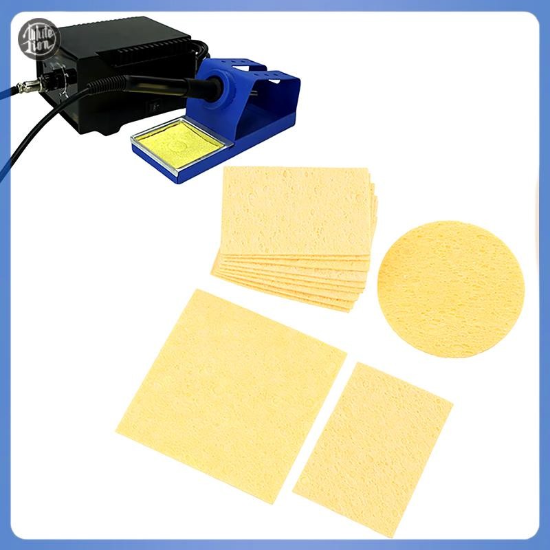 WL| 10ชิ้นทําความสะอาดฟองน้ําทําความสะอาดสําหรับเชื่อมไฟฟ้าบัดกรีปลายเหล็กทําความสะอาดฟองน้ําทําความ