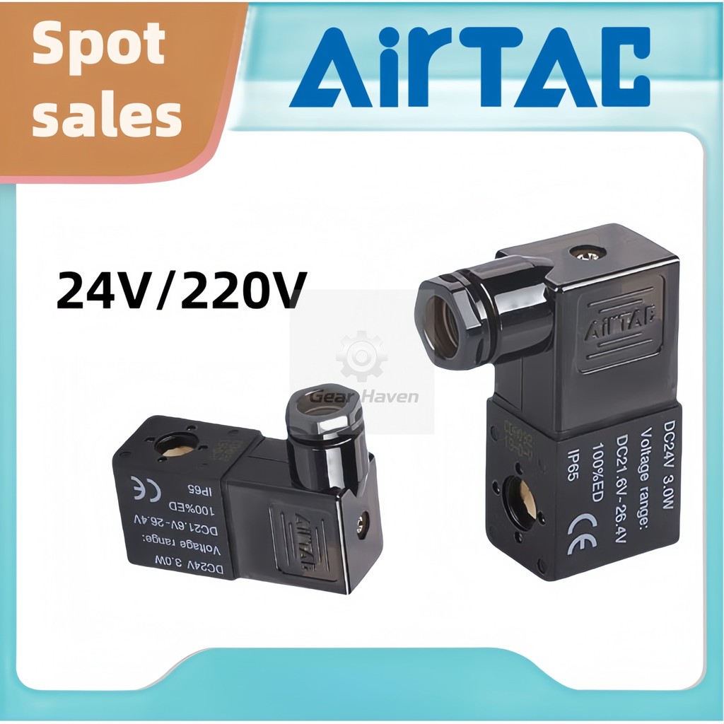 AirTAC นิวเมติกโซลินอยด์วาล์ววาล์ว 4v210-08 คอยล์ CDA092B AC220V DC24V 12V 110