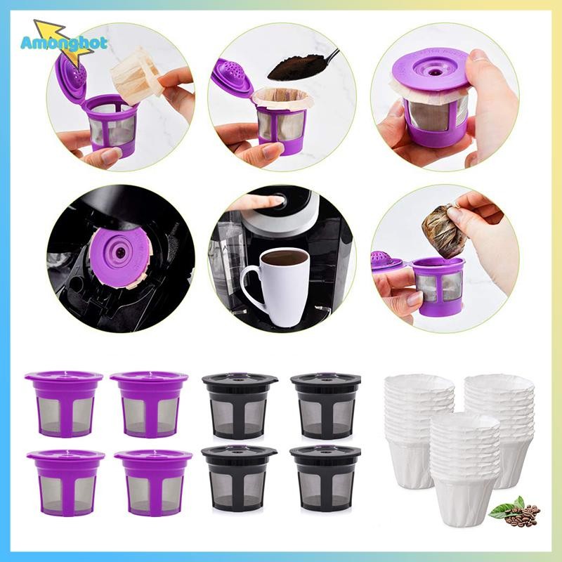 Amonghot> กระดาษทิ้งกระดาษกรองกาแฟสําหรับ Keurig Reusable K ถ้วยสําหรับเครื่องชงกาแฟ Keurig Universa