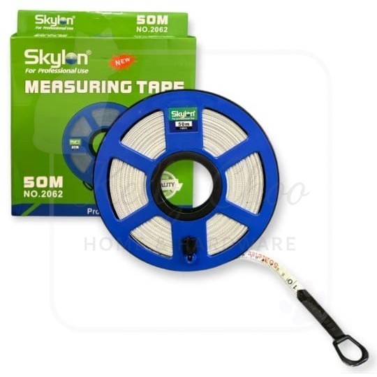 ROUND SKYLON Pita Pengukur Fiber Glass SKYLON Nylon 30M (100 ฟุต) 50M (165ft) Dengan Lapisan PVC