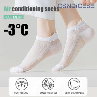 🧦【CSND】ถุงเท้าสตรีสีพื้นบาง สั้นตัดตื้น เนื้อตาข่าย ระบายอากาศดี ใส่สบาย ไม่เหม็นอับ ใส่ได้ทุกวัน เหมาะกับอากาศร้อน