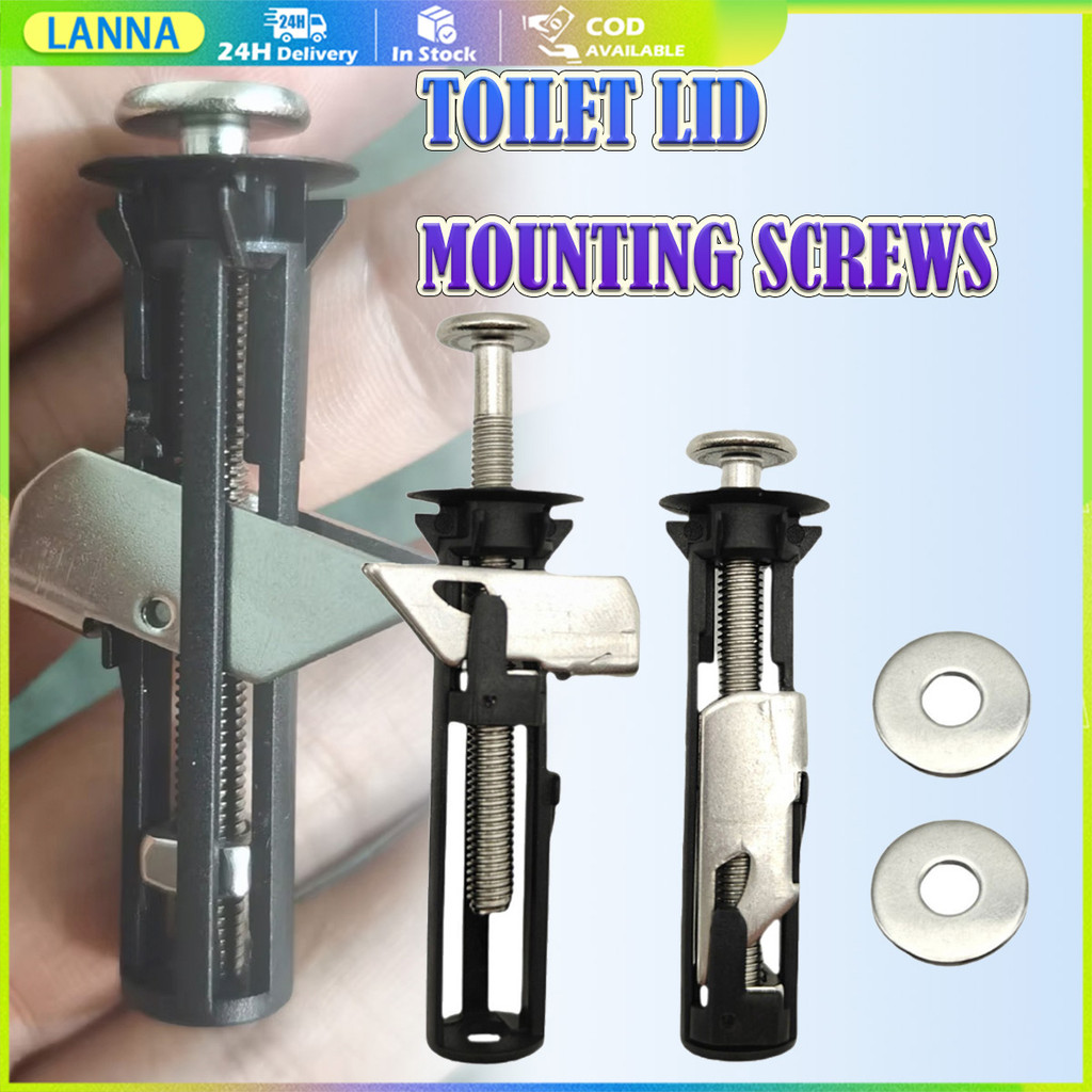 ร้านอยู่ที่ไทย 1คู่ น๊อตฝาชักโครก ขนาดM5 ชุดสลักเกลียวยึดฝาชักโครกสแตนเลส อุปกรณ์เสริมตัวยึดในห้องน้ำ