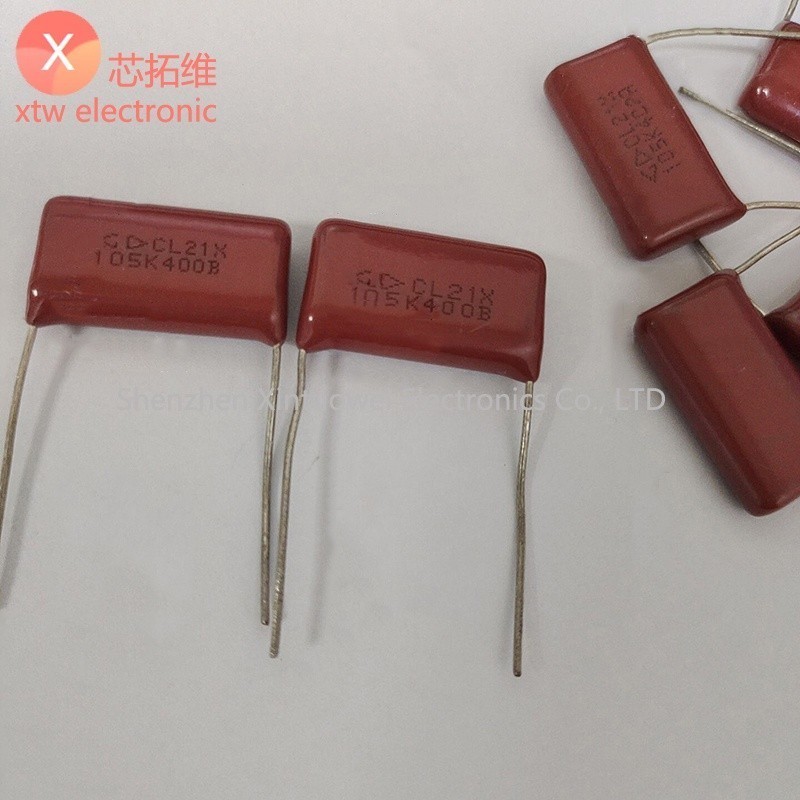 10 ชิ้น/ล็อต CL21 ตัวเก็บประจุฟิล์มบาง 105K400V 400V105K 1uF 105K 400V Pin Pitch 20 มม.