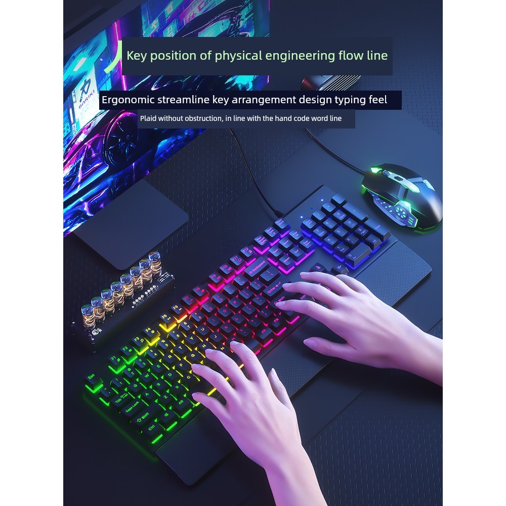 E กีฬาปิดเสียงสํานักงานพิมพ์เมาส์แป้นพิมพ์แบบมีสายgt888.th20250925004613