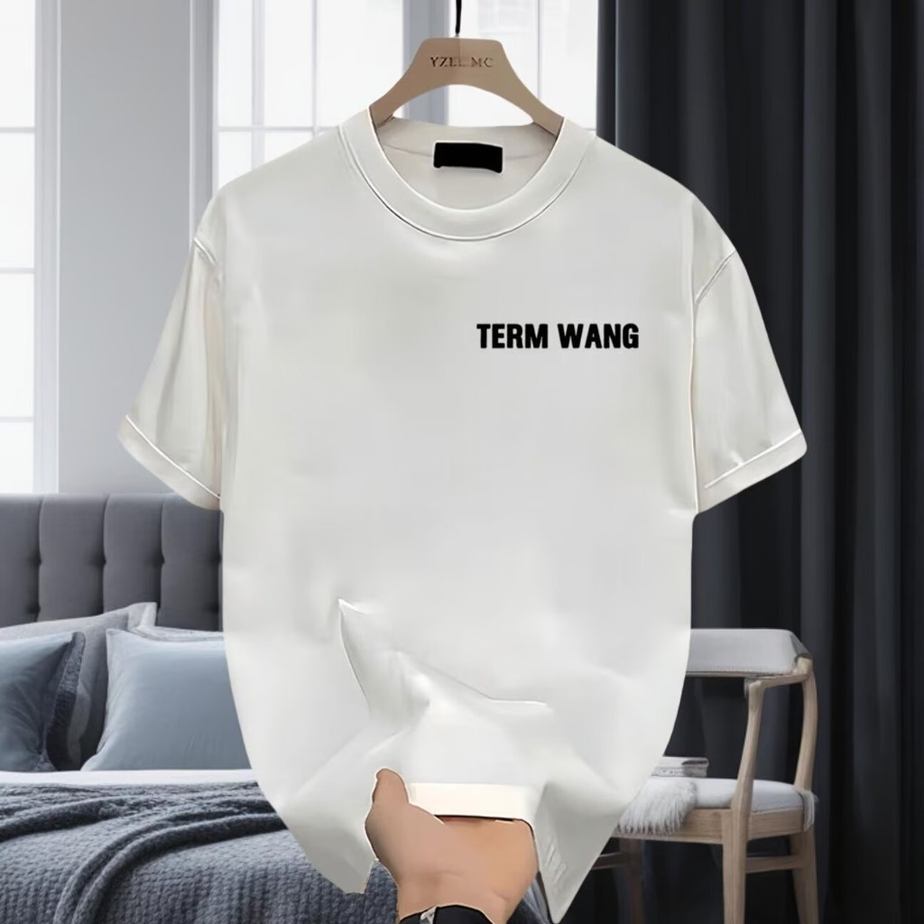 2025 NEW 2025 American Style Trendy Brand Heavy Letter Print Regular Shoulder Short Sleeve T-Shirt M