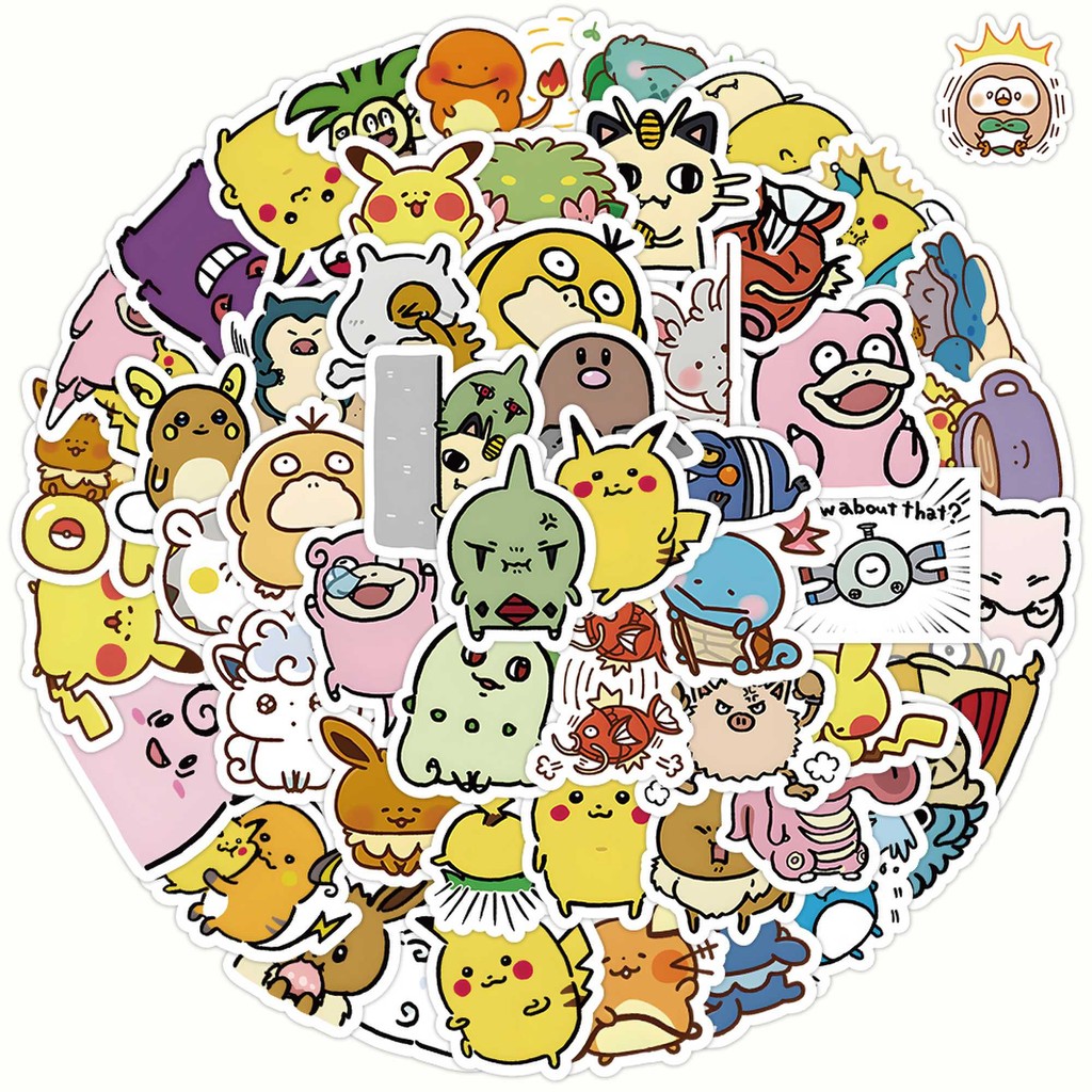 สติ๊กเกอร์โปเกมอน (60 ชิ้น) - สติ๊กเกอร์ตกแต่งสุดน่ารักสําหรับตกแต่งตกแต่ง DIY Embellishment & อุปกรณ์
