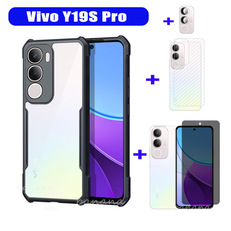 ShockProof สําหรับ Vivo Y19S Pro กระจกนิรภัย 4 in 1 Vivo Y19s GT Y19 5G Y19s ป้องกันหน้าจอกล้องเลนส์